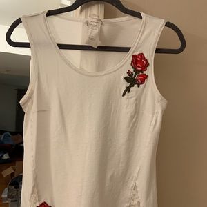 Intimissimi white and rose tank with lace